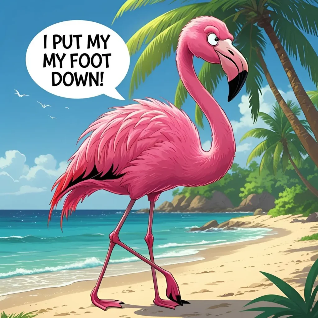 Flamingo Joke Put My Foot Down
