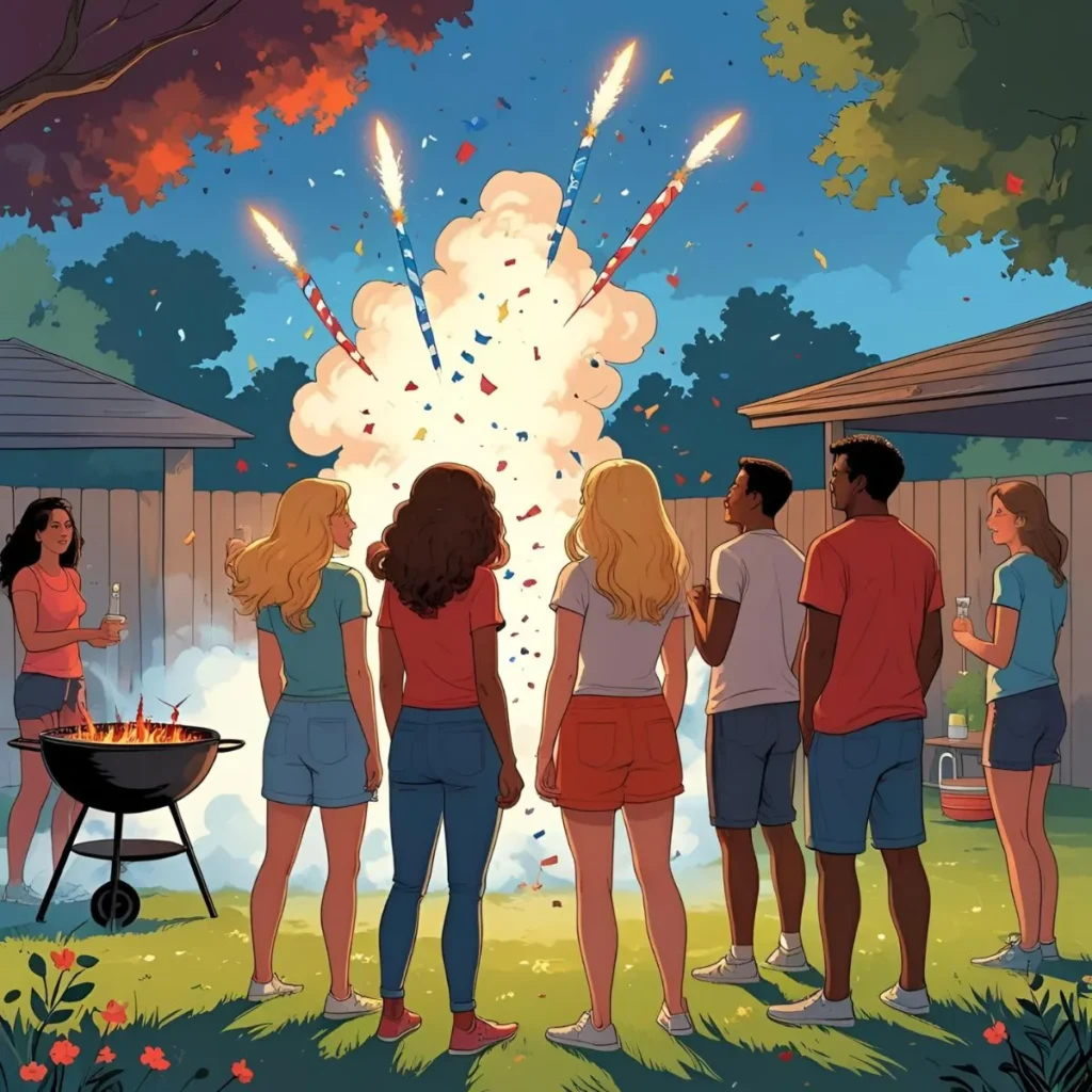 blond joke firework