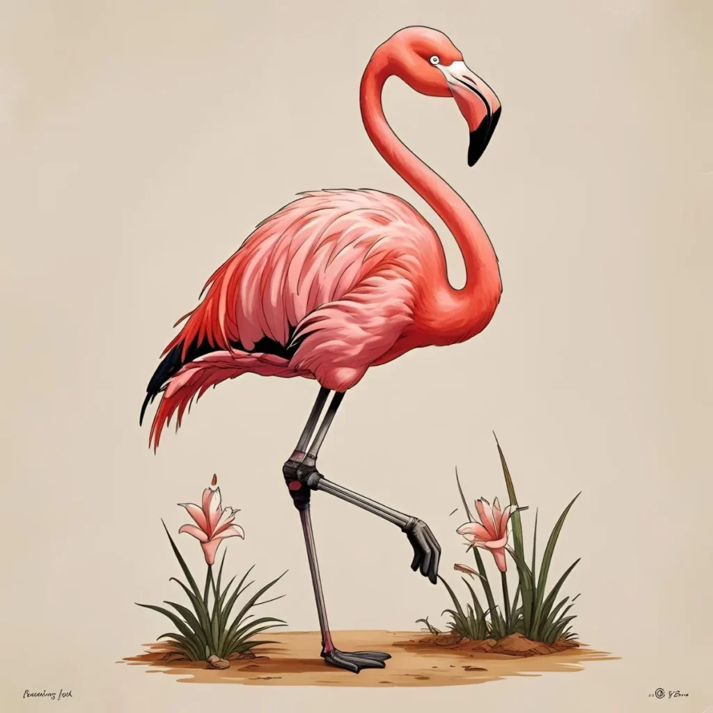Flamingo Joke One Leg